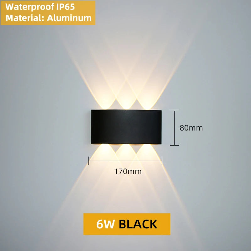 Aluminum Interior Wall Light – Waterproof IP65 LED Up &amp; Down Wall Lamp for Bedroom, Living Room, Garden & Stairs