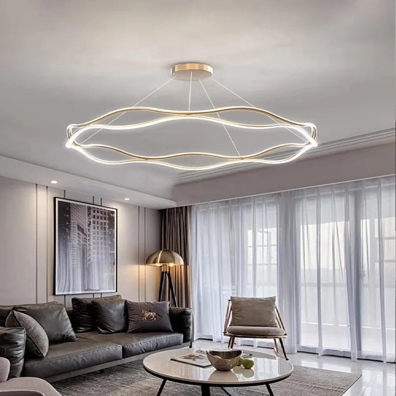 Modern Minimalist Restaurant Chandelier – Nordic Luxury LED Ceiling Light for Living Room, Bedroom & Dining Spaces