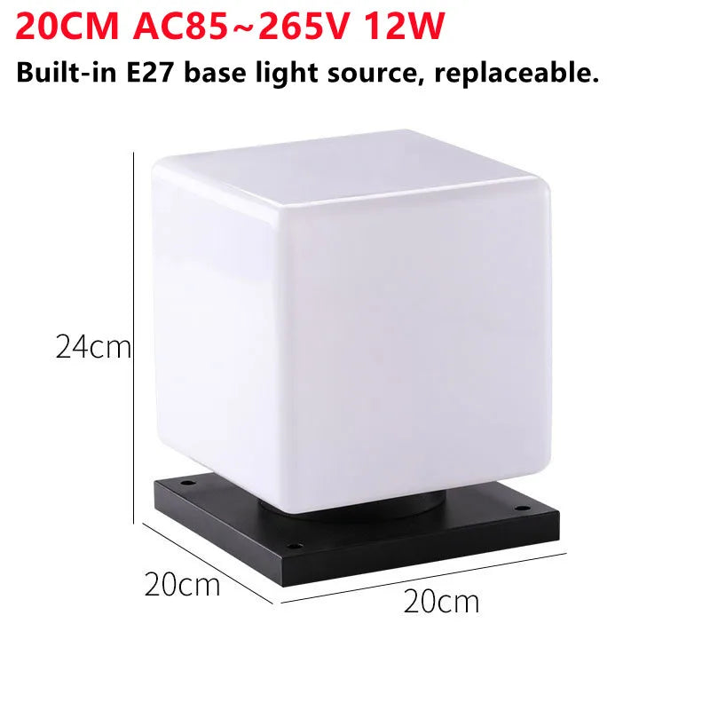 3 Color Dimming LED Lawn Lamp – 12W, 15W Modern Pillar, Fence, Door Post & Villa Decoration Light