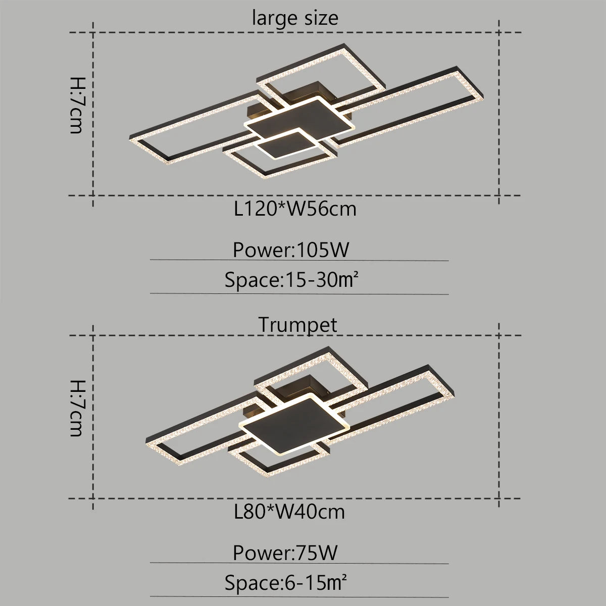 Modern LED Square Chandelier – Nordic Ceiling Light for Living Room, Dining Room, Bedroom & Study
