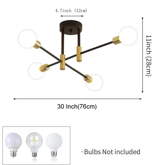 Retro Industrial Wrought Iron Ceiling Chandeliers LED Ceiling Lamp – Modern Home Luminaire for Living Room Decoration