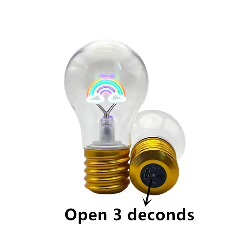 Edison A70 Rechargeable LED Decorative Bulb – Vintage Warm Light Type-C Portable Art Lamp