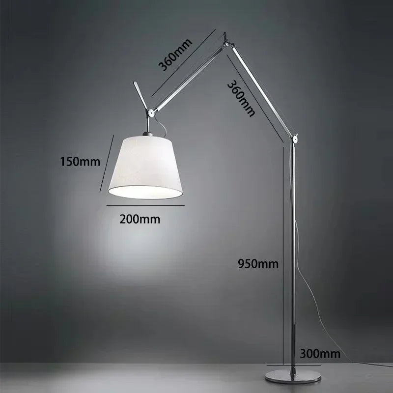 Long Arm Adjustable Floor Lamp – Modern Nordic LED Reading Light for Bedroom, Study, Office