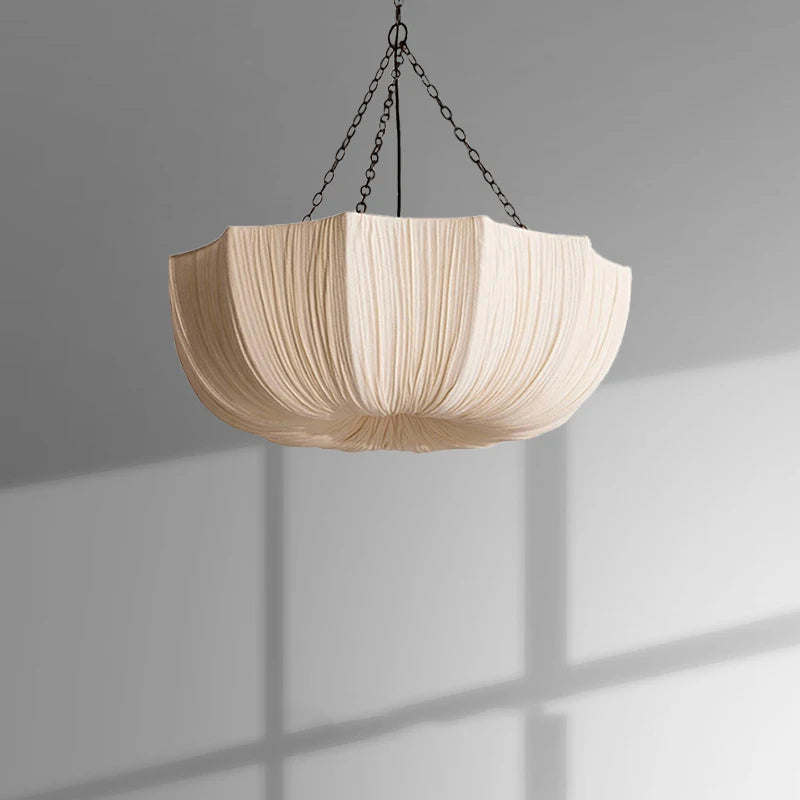 Nordic Minimalist Wabi-Sabi Fabric Chandelier – Modern Pendant Light for Living Room, Dining Room, Bedroom & Restaurants