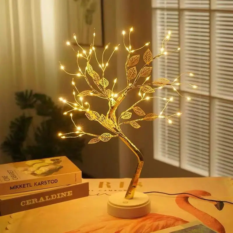 USB or Battery Powered Cherry Blossom LED Tree Lamp – Warm White Decorative Bonsai Light for Home and Bedroom