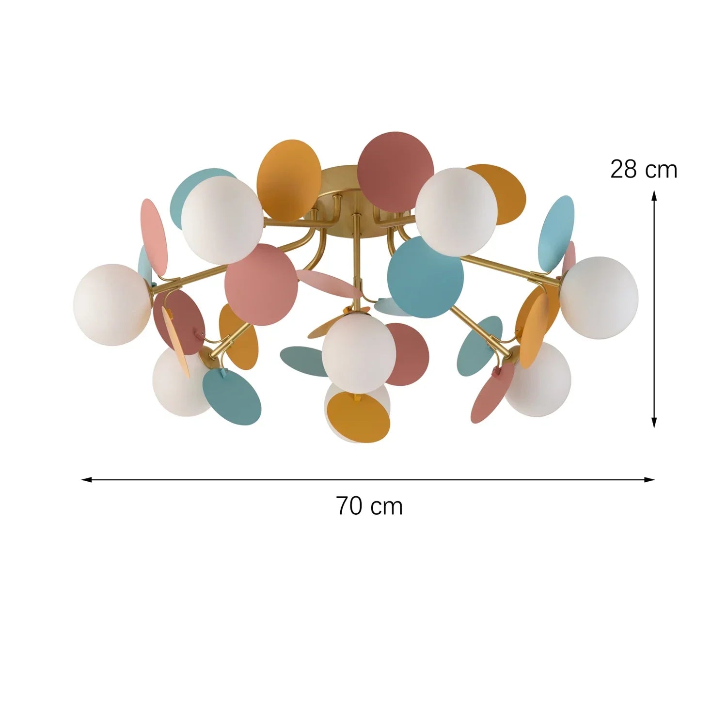 Colorful Chandelier Pendant Lamp – Luxury Metal &amp; Frosted Glass Hanging Light for Bedroom, Dining Room & Living Room