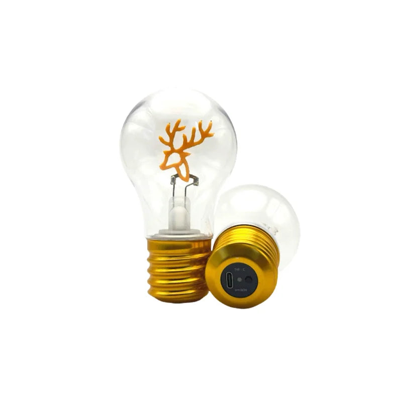 Edison A70 Rechargeable LED Decorative Bulb – Vintage Warm Light Type-C Portable Art Lamp
