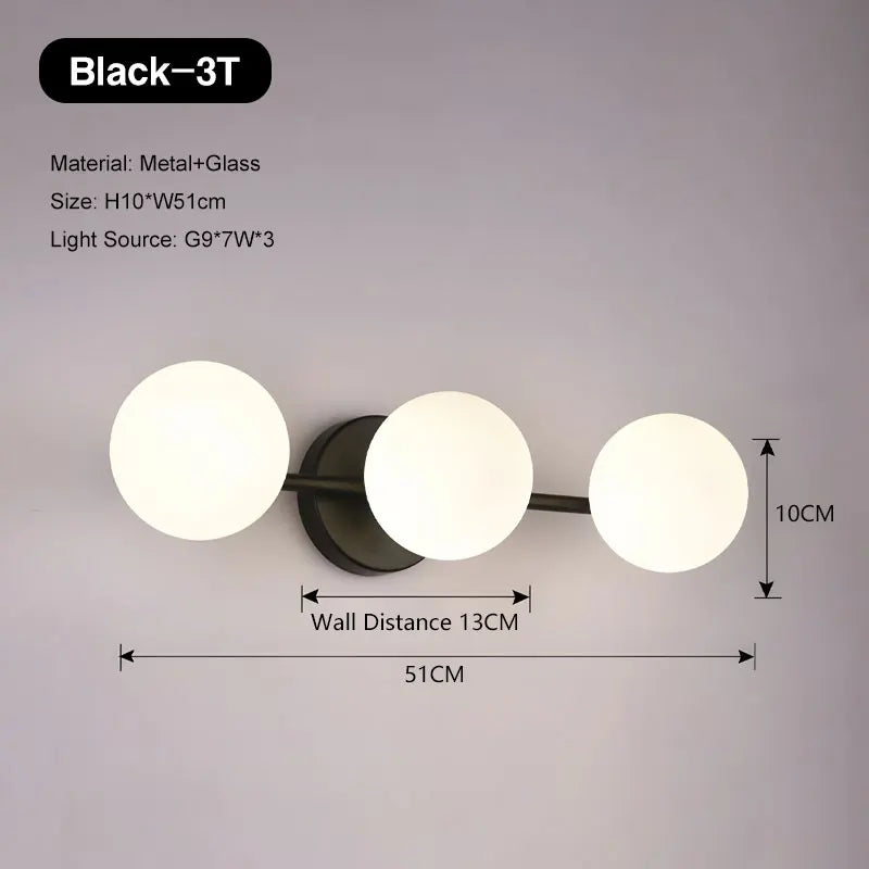 Nordic Frosted Glass Ball LED Wall Lamp – Modern G9 Sconce for Bedroom, Living Room, and Home Décor Lighting