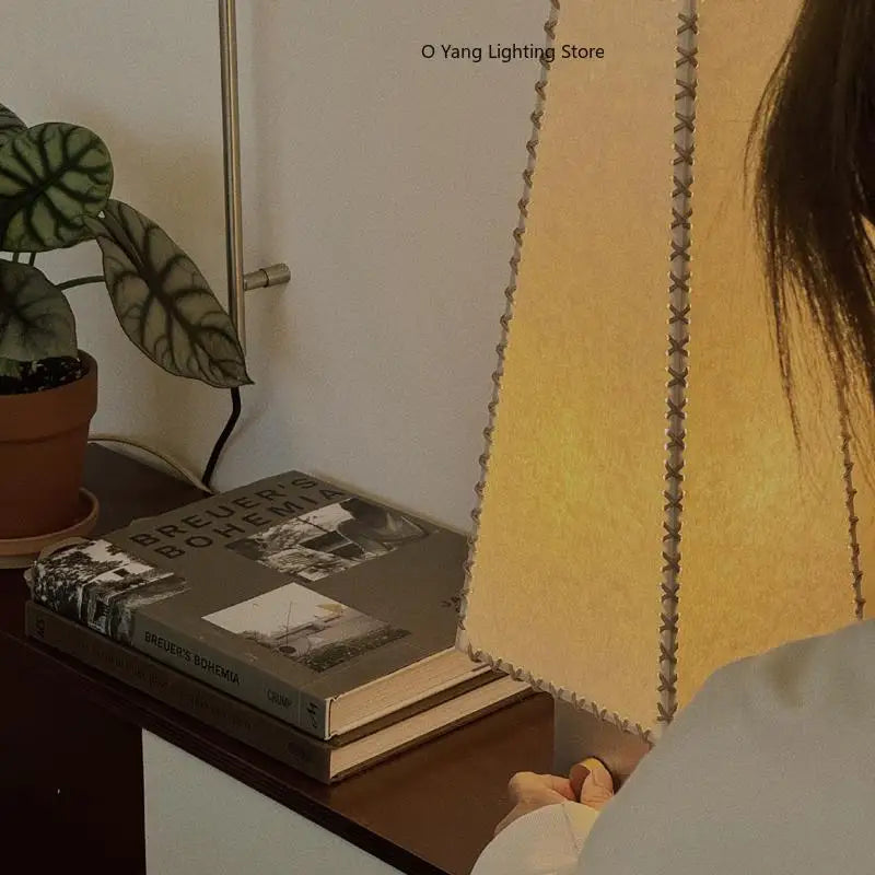 Letter Desk Lamp Handmade Sheepskin Paper Cover – Light Luxury Designer Bedside Lamp for Modern Bedrooms