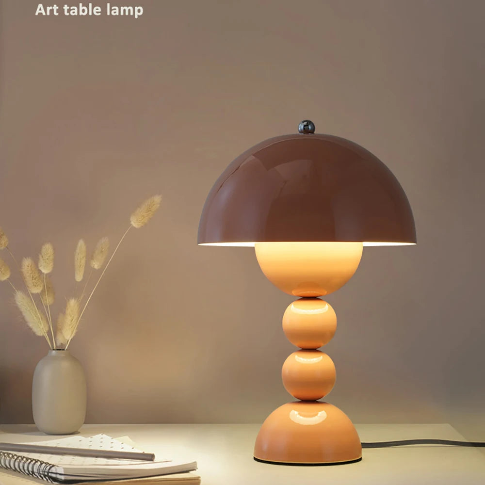 LED Mushroom Table Lamp – Rechargeable Touch-Control Flower Bud Desk Light for Bedroom Night and Room Decoration