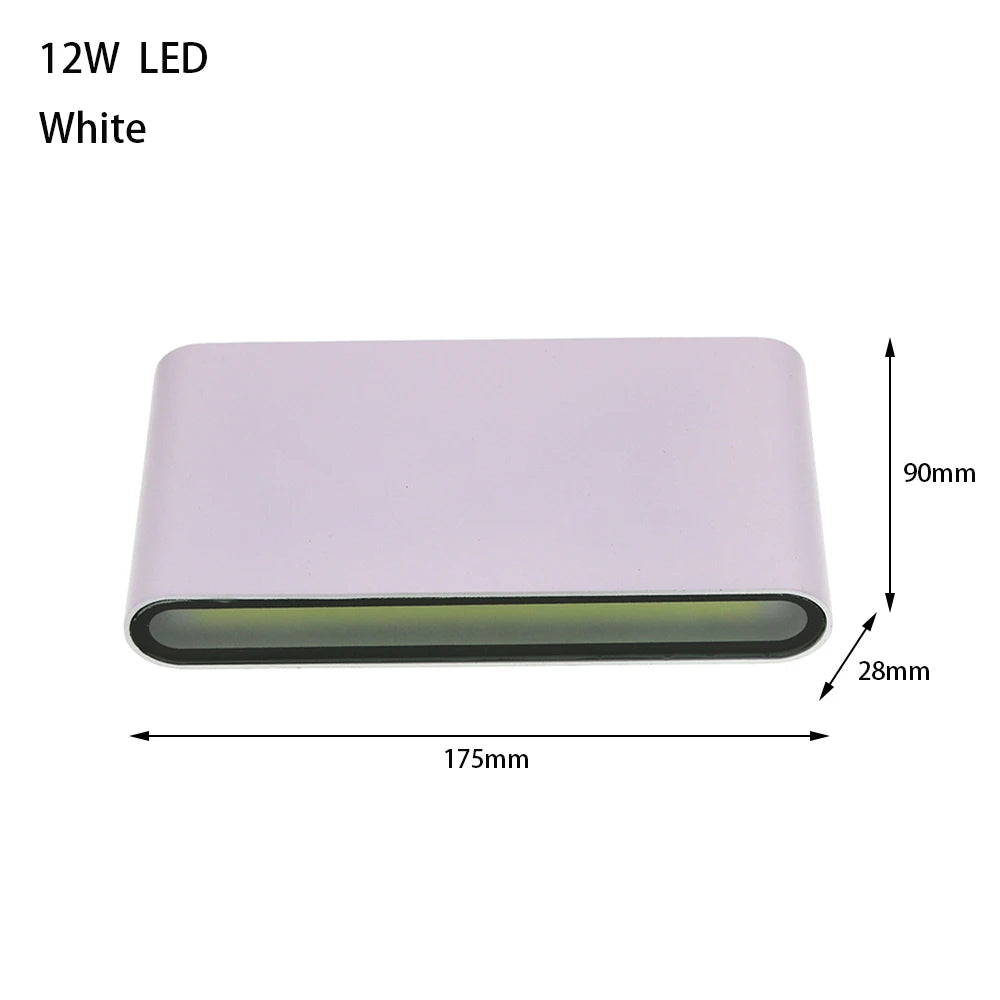 6W, 12W, 24W LED Outdoor Waterproof Wall Lamp – Aluminum Exterior Wall Sconce for Bedroom, Living Room, Balcony