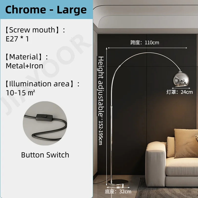 Nordic Luxury Adjustable Fishing Floor Lamp – Modern Living Room and Bedroom Sofa-Side LED Standing Light