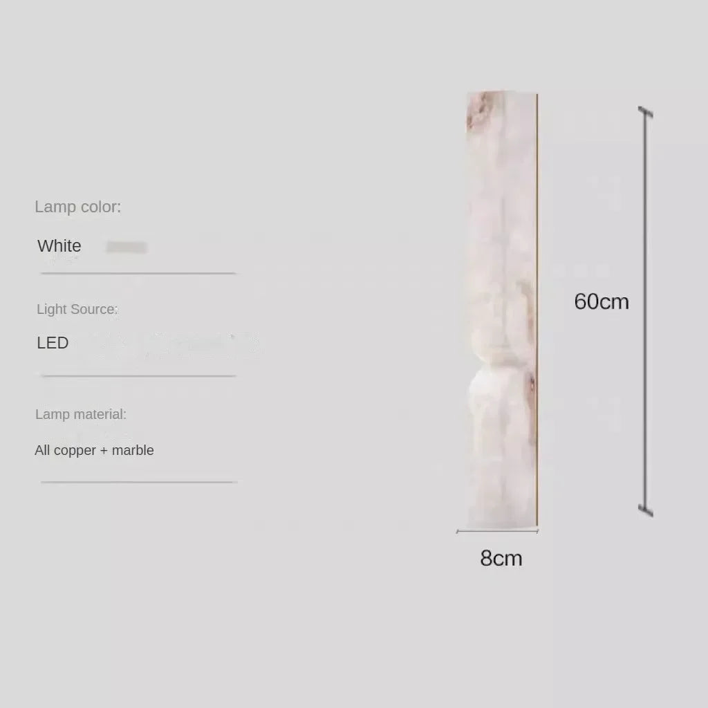 Modern Marble LED Wall Lamp – Warm Ambient Copper Sconce for Bedroom, Living Room, and Interior Décor Walls