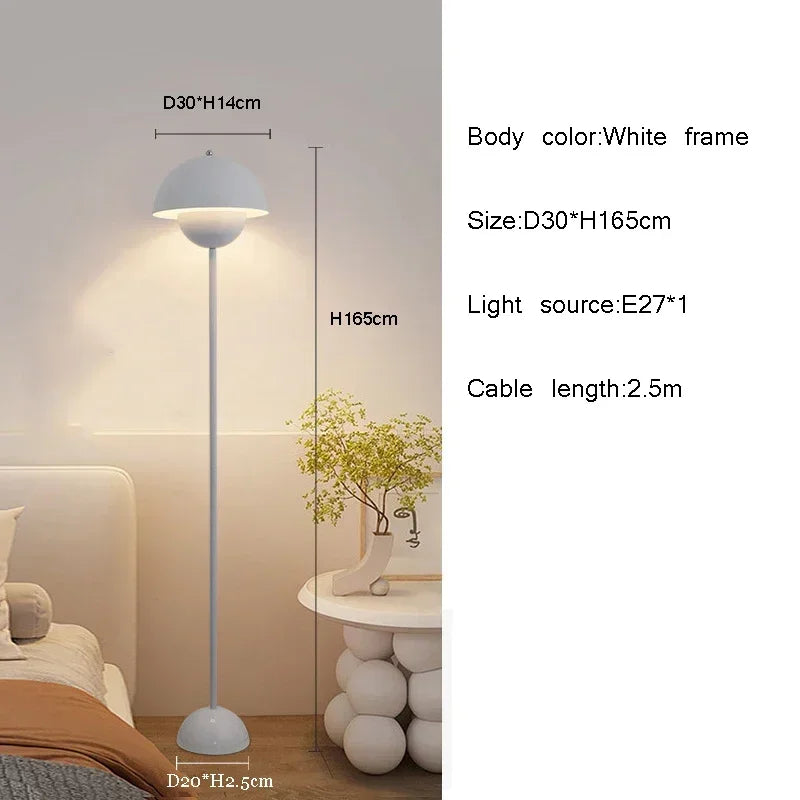 Simple Modern Cream Style Bud LED Floor Lamp – High Quality E27 Table and Desk Light for Bedroom and Living Room