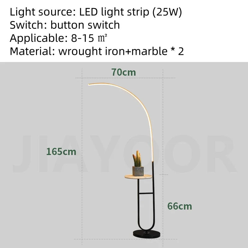 Nordic Living Room Floor Lamp – Modern Sofa-Side Standing Lamp with Marble Base and LED Fishing Light Design