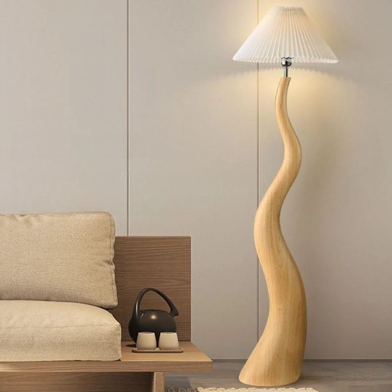 Modern Minimalist Pleated Floor Lamp – Vertical Lighting for Bedrooms, Studies, and Living Spaces