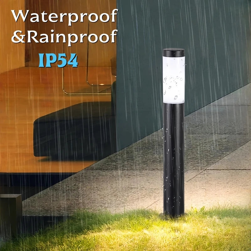 E27 Stainless Steel LED Pillar Lawn Lamp – 15W Outdoor Pathway & Landscape Lighting for Garden, Courtyard & Walkways