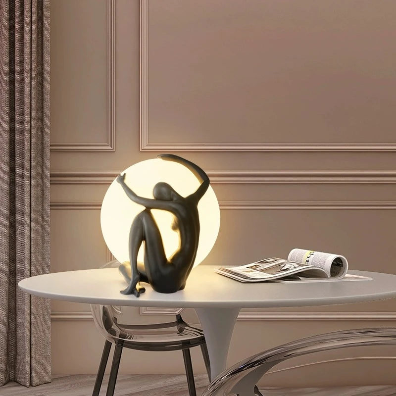 Modern Pedestrian Sculpture Ball Lamp – Creative Art Table Light for Bedroom, Living Room, and Bedside Décor
