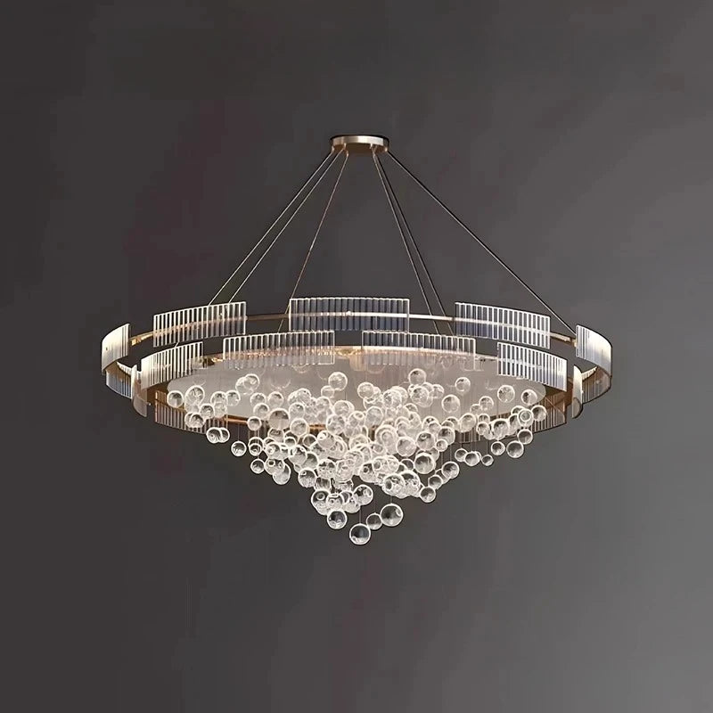Designer Bubble Glass Chandelier – Luxury Wind-Chime Cluster Pendant for Lobbies, Dining Rooms & Showrooms