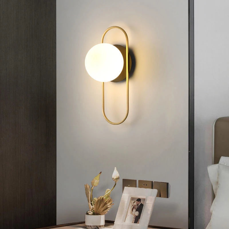 Interior LED Wall Lamp – Modern G9 Frosted Glass Sconce in Black or Gold