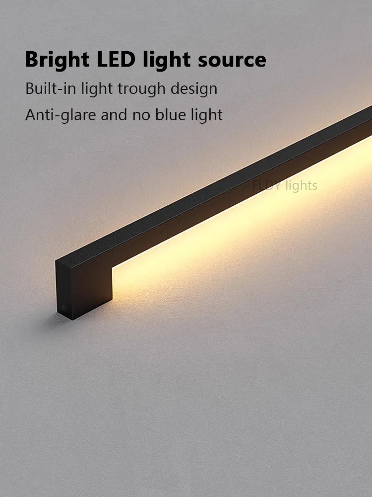 Modern Minimalist Long LED Wall Lamp – Nordic Background Wall Light for Bedroom, Living Room