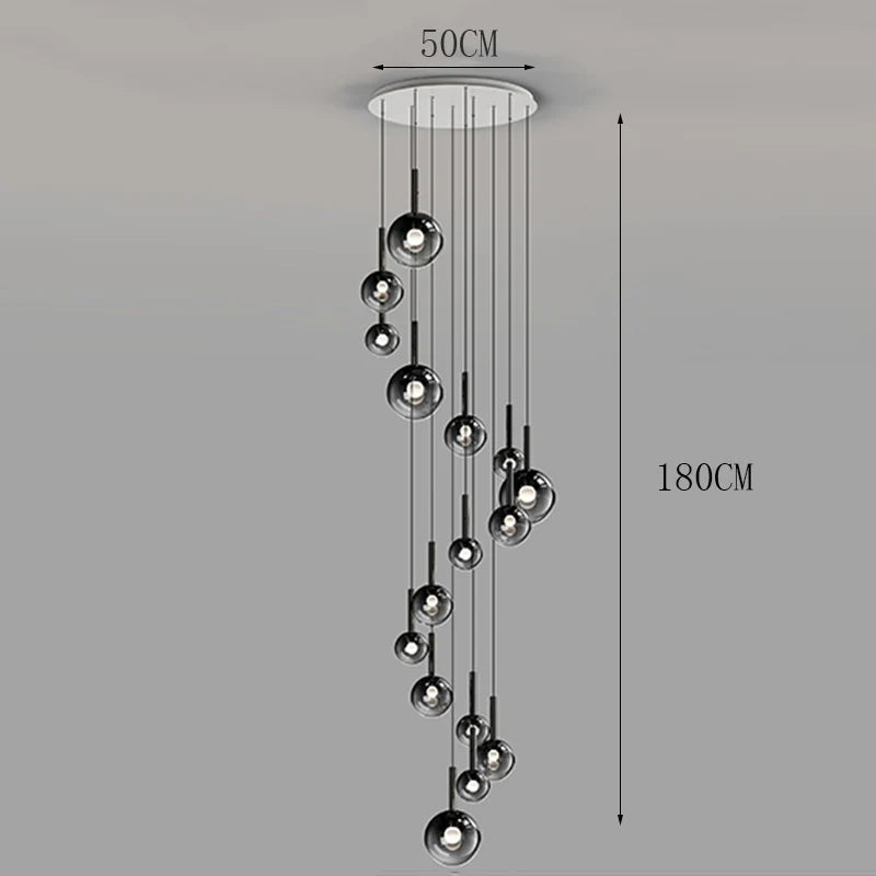 Modern Stair Chandelier – Multi-Head Pendant Lighting for Living Room, Stairwell & Indoor Decoration