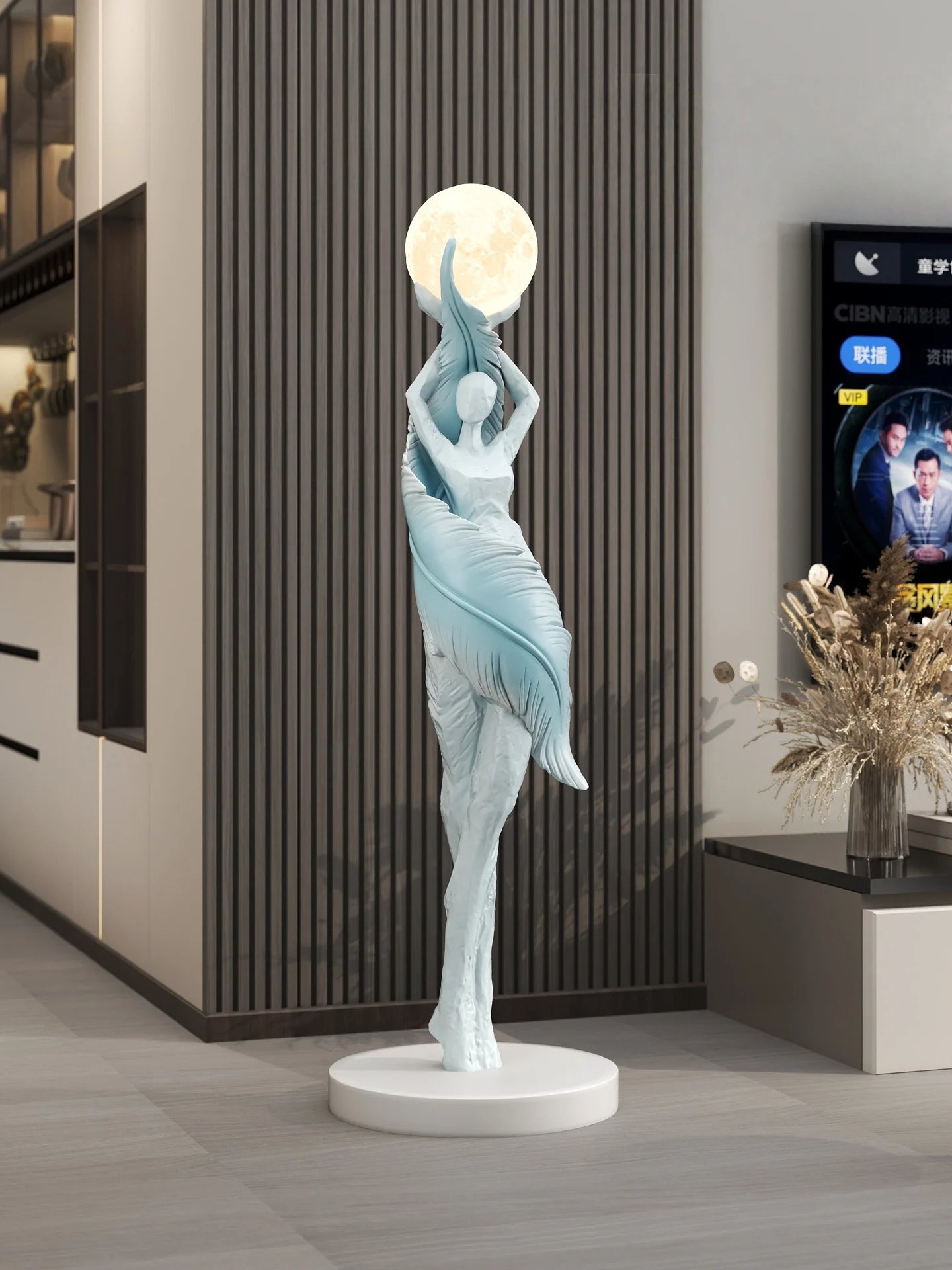 Modern Art Humanoid Floor Lamp – High-End Resin Sculpture LED Atmosphere Light for Living Room and Bedroom
