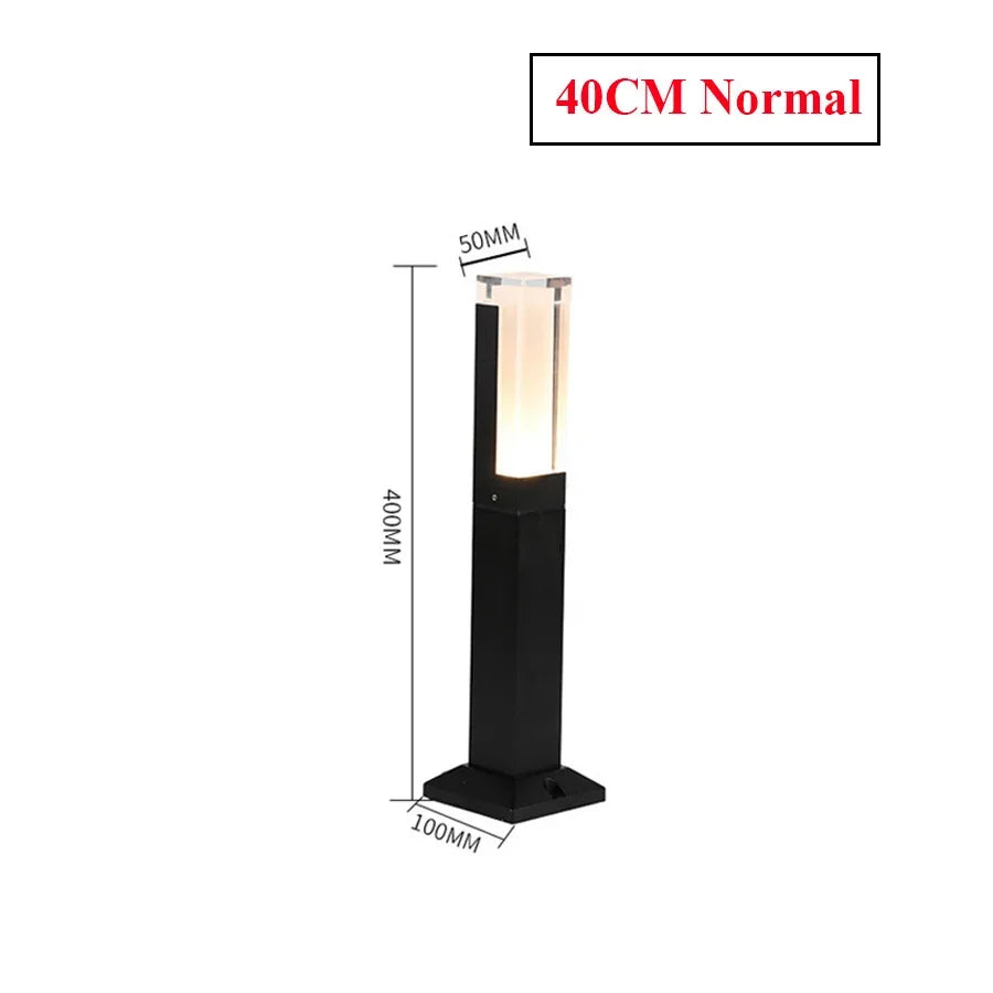 Waterproof IP65 Acrylic LED Lawn Light – Modern Aluminum Bollard Path Lamp for Garden, Walkway & Villa Landscape Decor
