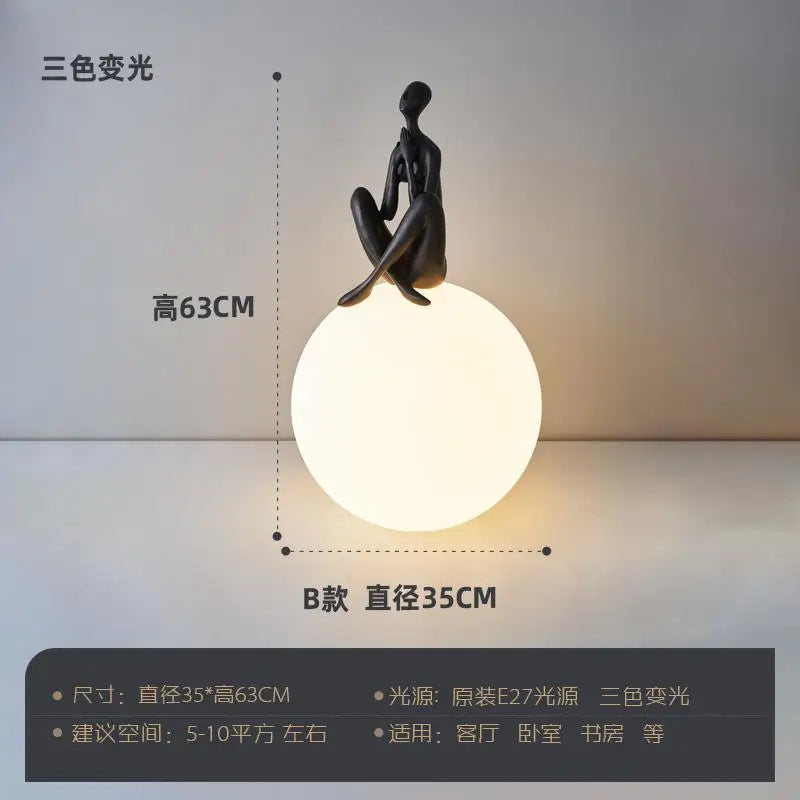 Modern Pedestrian Sculpture Ball Lamp – Creative Art Table Light for Bedroom, Living Room, and Bedside Décor