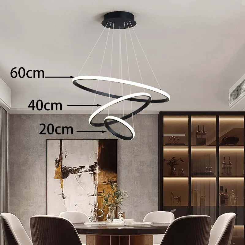 Nordic Starry Sky Projection LED Chandelier – Modern Black & Gold Ceiling Pendant for Living Room, Bedroom, Kitchen