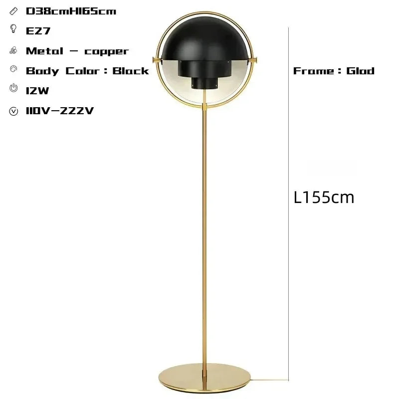 Modern LED Gubi Floor Lamp – Danish Multi-Lite Inspired Luxury Metal Standing Light for Bedroom, Study, and Living Spaces
