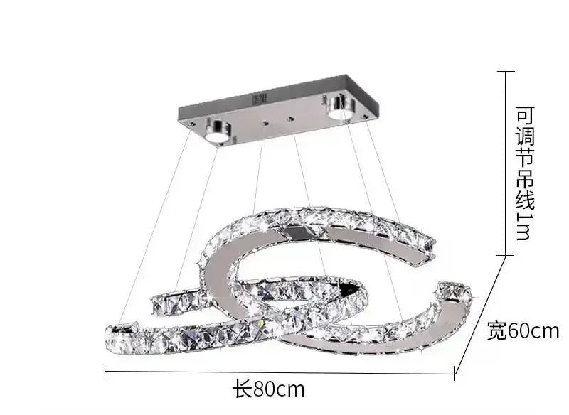 Modern 2024 Special-Shaped Crystal Chandelier – Elegant LED Ceiling Light for Living Room & Dining Room