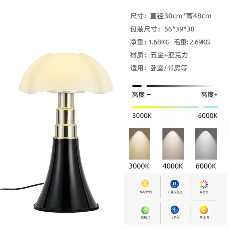 Italy Designer Wrought Iron LED Table Lamp – Bauhaus White Petal Glass Desk Light for Living Room, Bedroom, and Dining Spaces