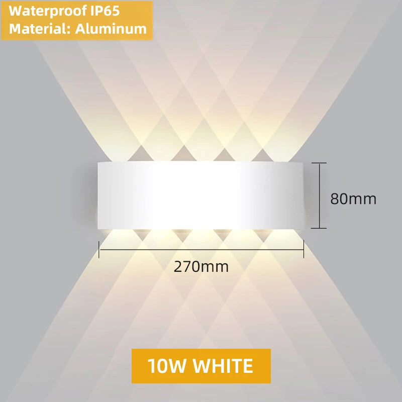Aluminum Interior Wall Light – Waterproof IP65 LED Up &amp; Down Wall Lamp for Bedroom, Living Room, Garden & Stairs