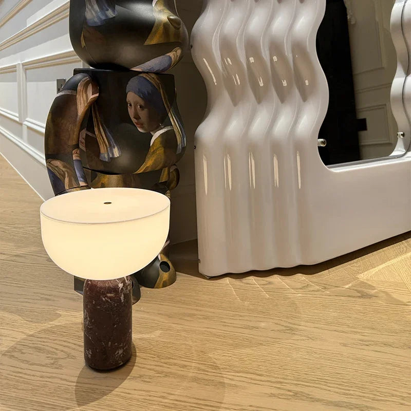 Mushroom Touch Table Lamp – Danish Marble Designer Bedside Light for Bedroom, Office, and High-End Interior Atmosphere