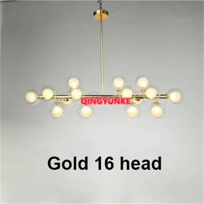 Glass Ball LED Chandelier for Living Room – Modern Nordic Ceiling Lamp & Kitchen Island Pendant Light