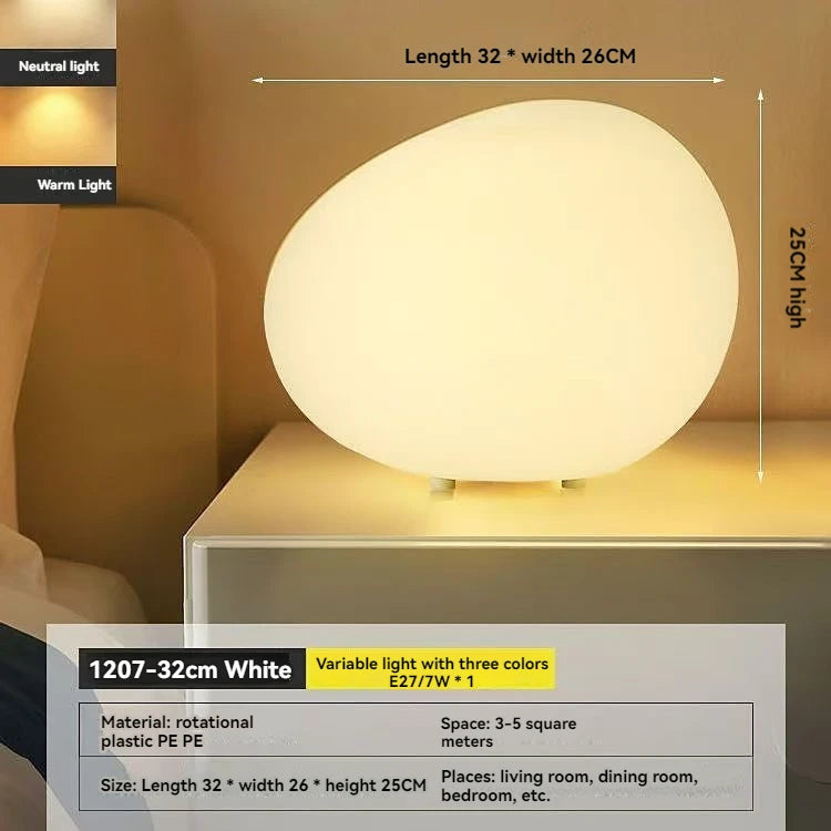 Cobblestone Night Light – Modern Minimalist Decorative Bedside Table Lamp
