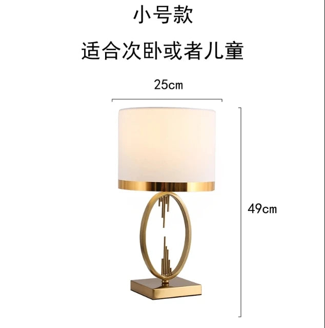 Modern Metal Pipe Shape Table Lamp – Nordic Fabric Bedroom and Living Room Decorative Desk Lighting