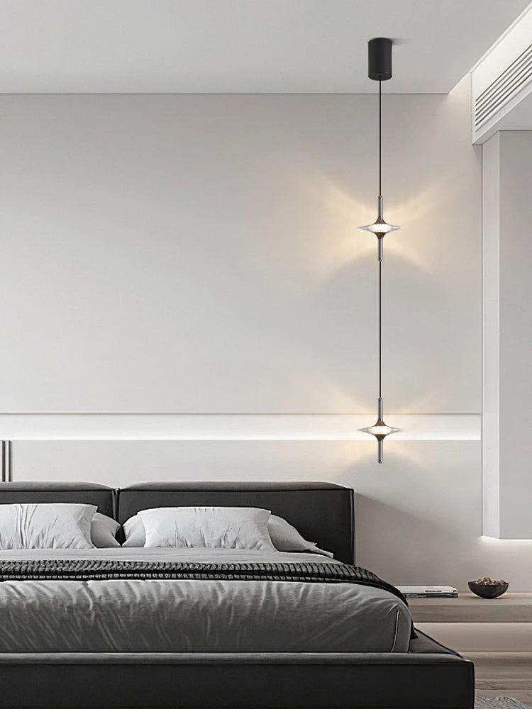 LED Modern Crystal Floor Lamp – Creative Hanging Bedside Light for Bedroom, Living Room, Study, and Hotel Corner Decoration