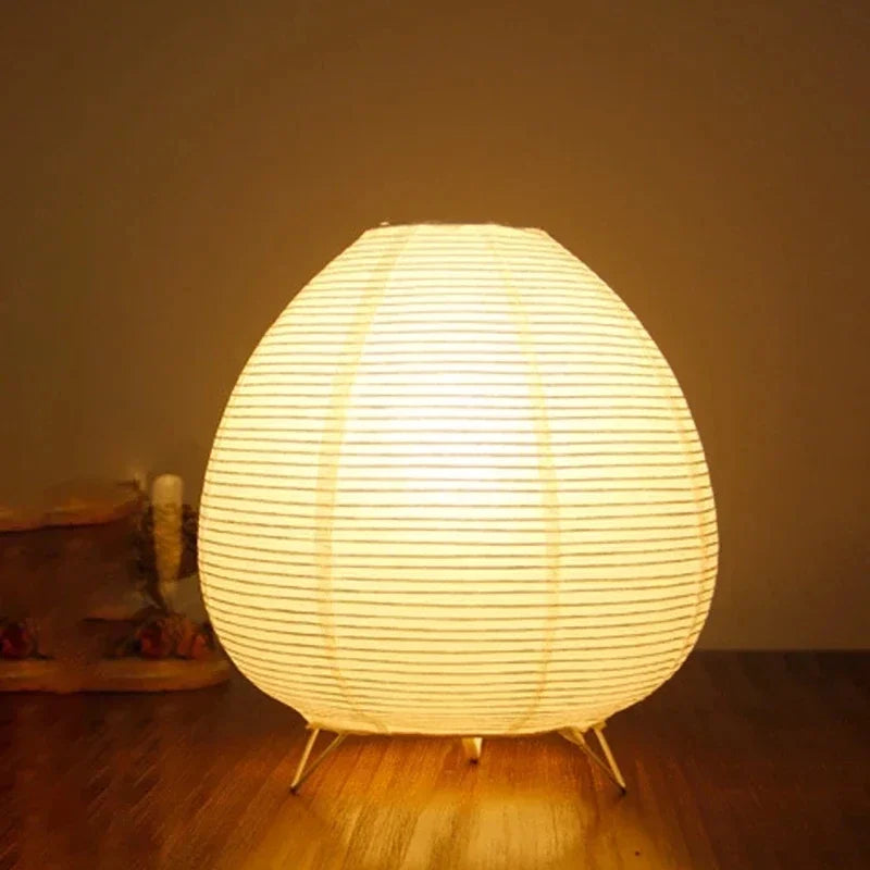 Japanese Lantern LED Table Lamp – Rice Paper Bedside Light for Bedroom, Living Room, and Study Décor