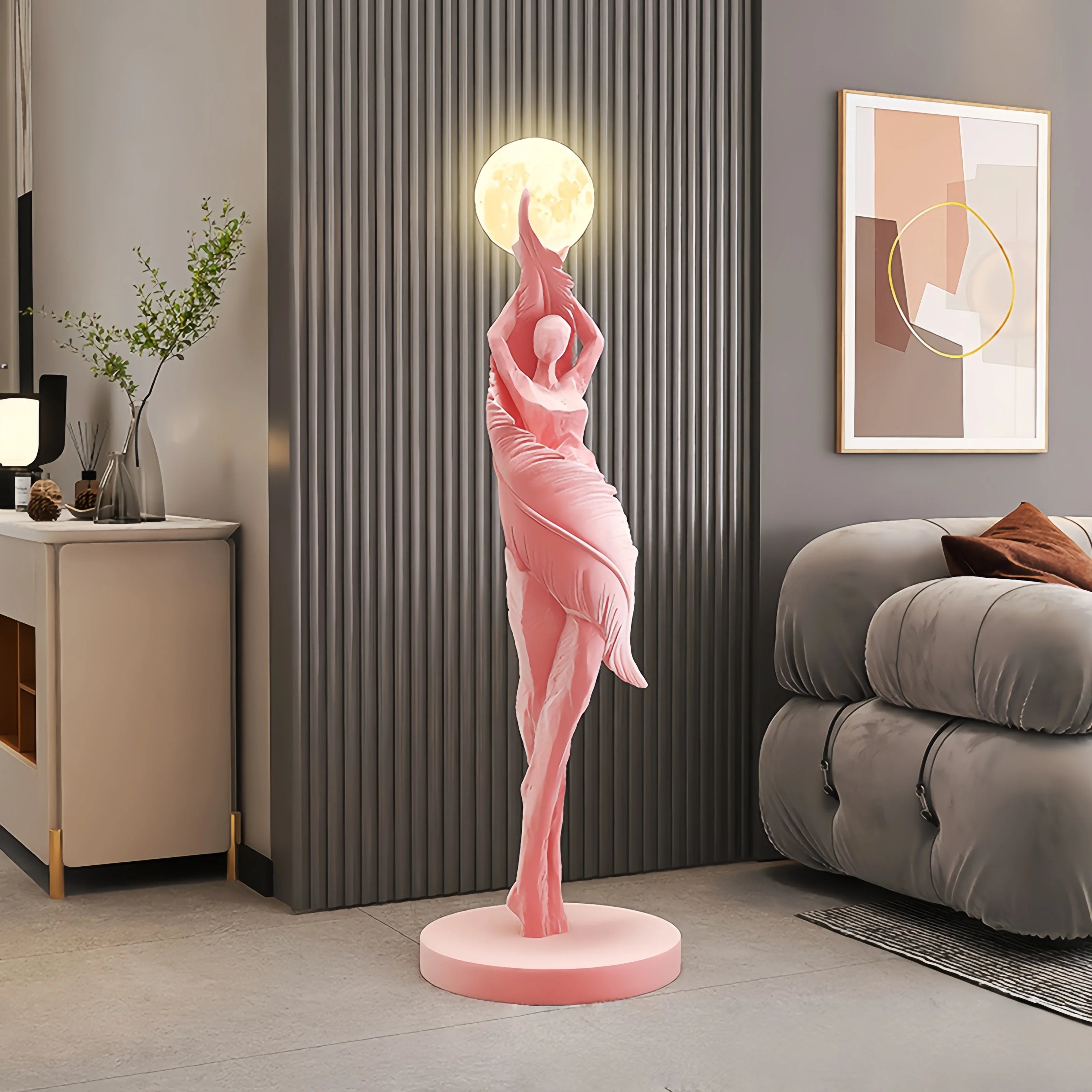 Modern Art Humanoid Floor Lamp – High-End Resin Sculpture LED Atmosphere Light for Living Room and Bedroom
