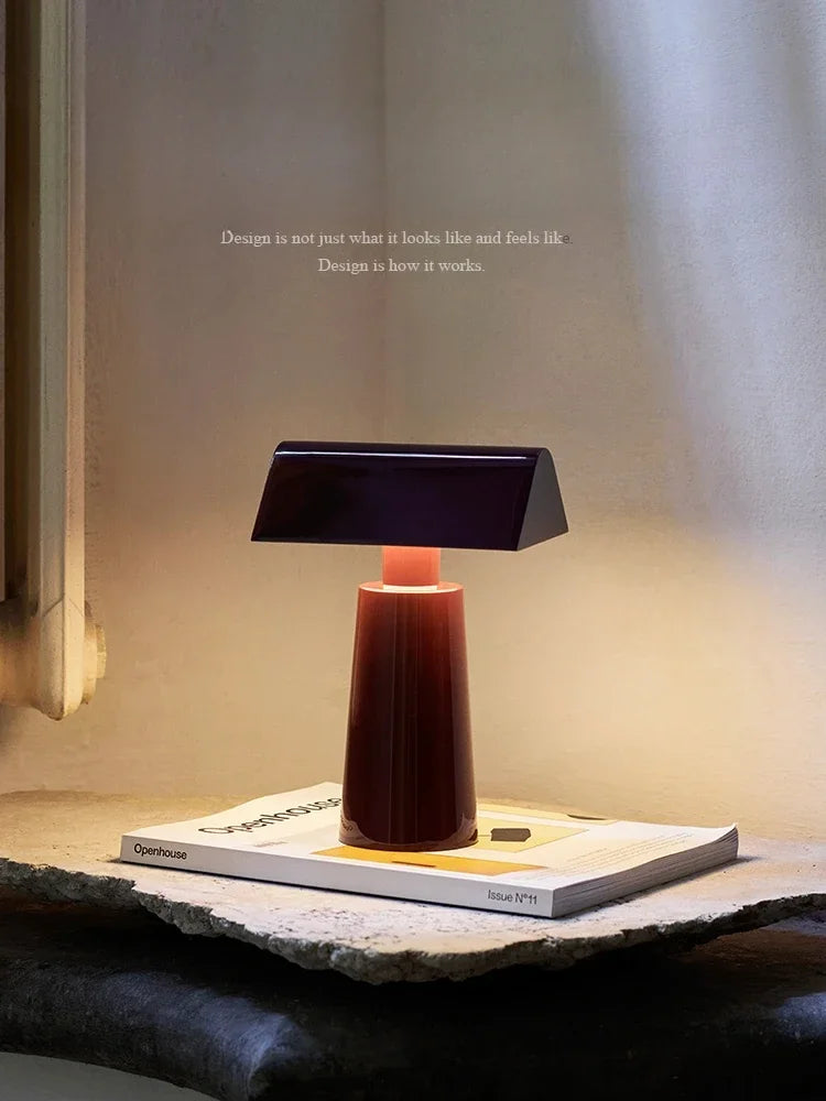 Italian Minimalist Wireless Portable Charging Table Lamp – Modern Light Luxury Bedside and Dining Table LED Decor