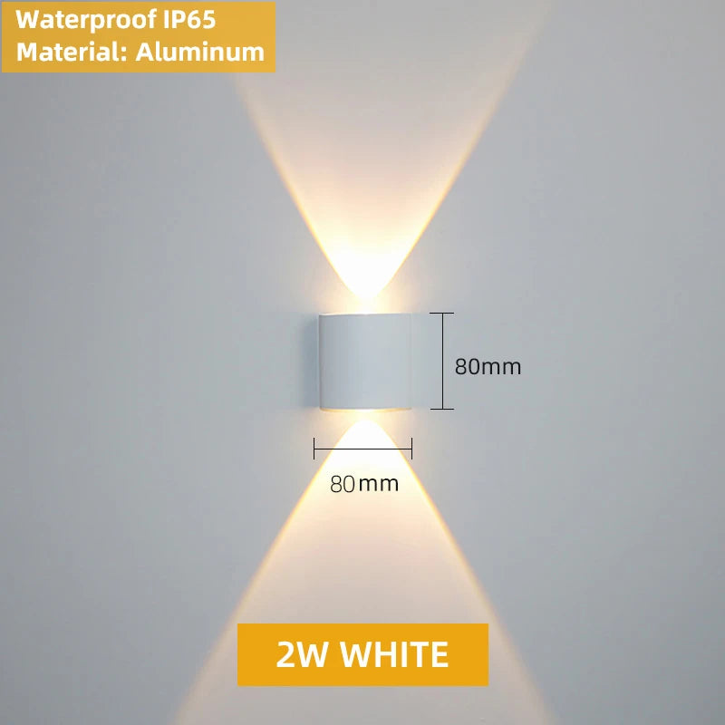 Aluminum Interior Wall Light – Waterproof IP65 LED Up &amp; Down Wall Lamp for Bedroom, Living Room, Garden & Stairs