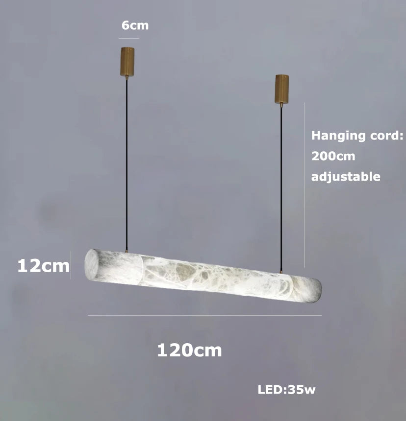 Retro Solid Marble LED Hanging Lamp – DIY Art Deco Chandelier for Dining Room & Living Spaces