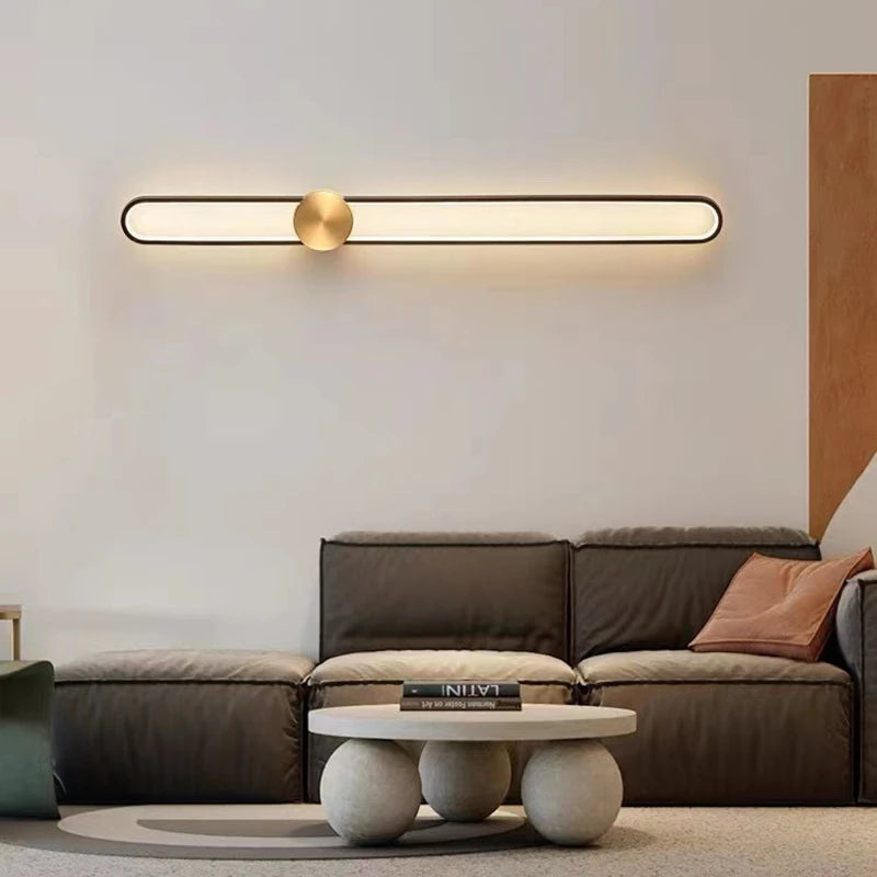 Modern Linear LED Wall Sconce – Ambient Bedroom and Hallway Lighting in Metal and Silicone