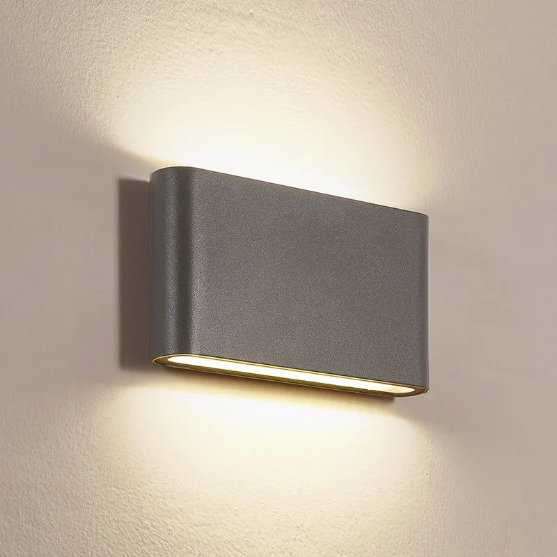 Modern Nordic Waterproof LED Wall Light – Aluminum Up & Down Sconce for Hallways, Bedrooms & Staircases