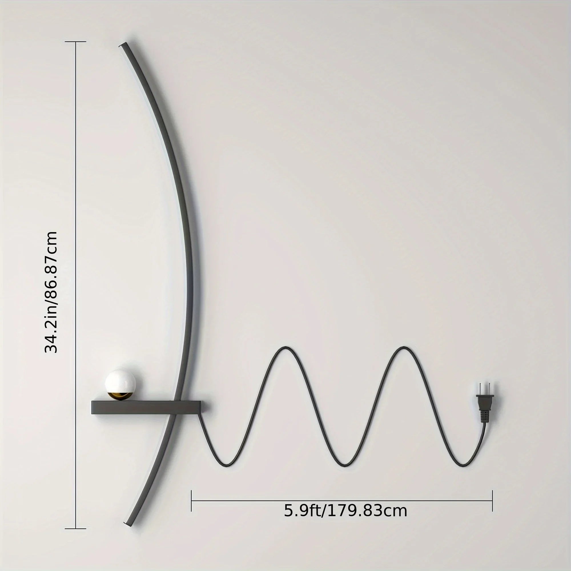 Modern Adjustable LED Arched Wall Sconce Set – 31.5" Aluminum and Acrylic Bedside Lamps with Warm &amp; White Lighting for Indoor Décor