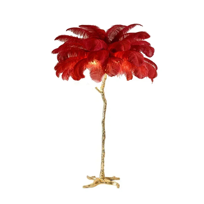 Nordic Creative Feather Floor Lamp – Luxury Bedroom and Living Room Atmosphere Light for High-End Décor