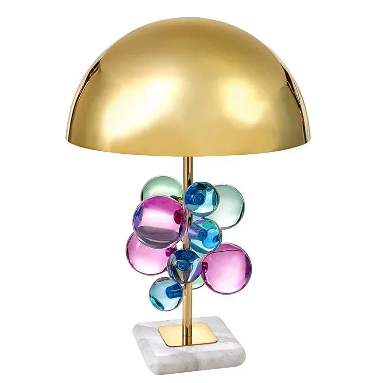 Creative Color Crystal Desk Lamp – Luxury Golden Art Deco Lighting for Bedroom, Living Room, and Villa Décor