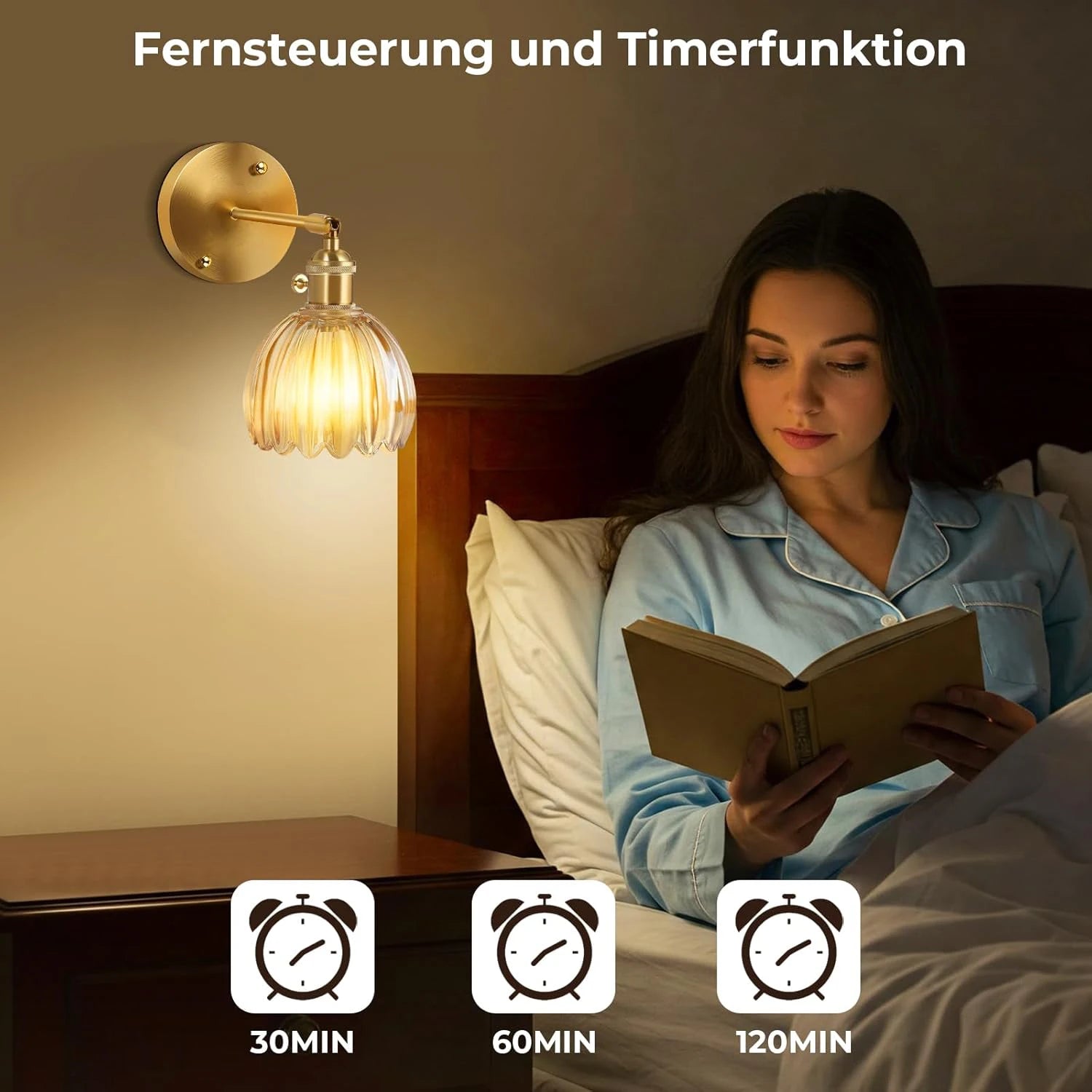 Vintage Rechargeable Glass Wall Sconce – Wireless Long-Strip LED Interior Light for Living Room, Bedroom, Hallway, and Bathroom